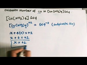 oxidation number of cu in [Cu(NH3)4]SO4 , class -12