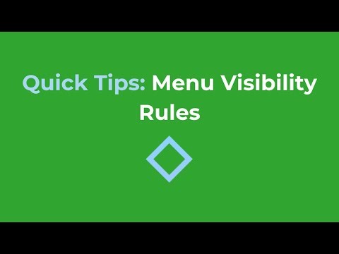 Quick Tips: Menu Visibility Rules [NoCode]