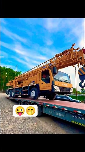 XCMG Mobile Crane Loading on Trailer | Heavy Equipment Transport Skills