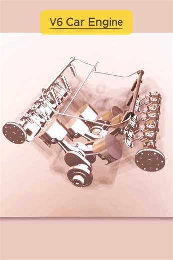 V6 Car Engine – Fully Rigged Mechanism Animation ⚙️ #shorts