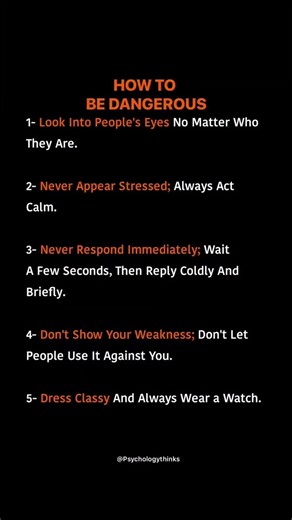 HOW TO BE DANGEROUS #psycholgyfacts #psychology