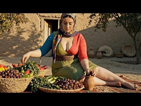 Iranian Oasis Farm Work by Beautiful Woman | Peaceful Rural Life in the Desert | Village Woman Vlog