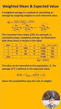 Weighted Mean and Expected Value