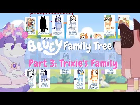 BLUEY FAMILY TREE Part 3: Aunt Trixie Heelers Family...red heeler brother?! Muffin/Socks has autism?