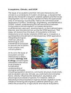 Ecosystems and Climate & STEM - No Prep - Worksheet - 100% Editable