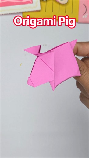 Cute DIY Origami Pig! 🐷 No Glue #shorts #origami