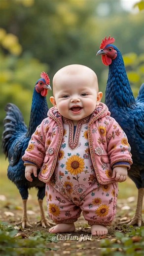 Chicken Baby Dance 🐔| #babydance #cutebaby #funnyanimals #chicken #funnyvideo #viraldance #1556