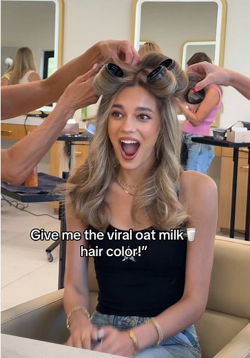 Viral Oat Milk Hair Color Formula | Seamless Balayage