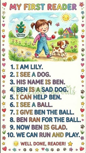 My First Reader: Simple English Story for Kids (CVC Words)