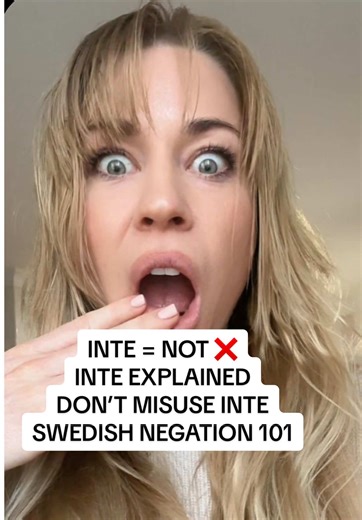 Most people use “inte” wrong in Swedish 😳 After this video — you won’t. Save this if you’re learning Swedish 🇸🇪 #learnswedish #swedishlanguage #swedishwords #languagelearning #polyglotlife