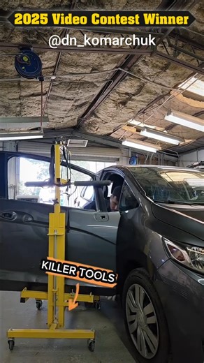 🎉 2025 Killer Tools Video Contest Winner 🎉 This winning submission from @dn_komarchuk of B&J Bodyshop shows exactly how a single technician can remove and replace a vehicle door safely and efficiently using the ART45 Heavy-Duty Door Lift. • One-man door removal & installation • Smooth, controlled height adjustment • Rock-solid stability in real shop conditions Well edited, and well earned! Enjoy your 2,500$ in tool credit! Reach out to us and we'll get you taken care of. Thanks to everyone els