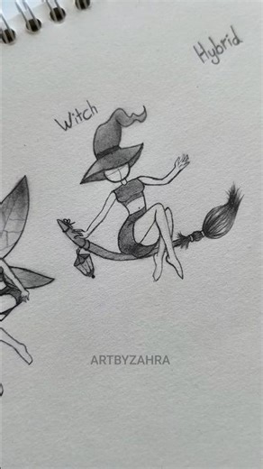 How to draw bady tutorial ✨ (witch,fairy, hybrid ) #art #artbyzahra #tutorial #drawing #shorts