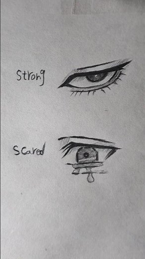How to draw strong & scared eyes