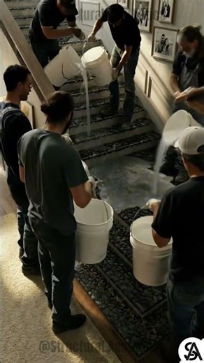 Turning Boring Stairs Into a Liquid Dream #epoxy #home #transformation