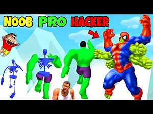 SHINCHAN and CHOP CRAFTING GOLD HULK in MONSTER DRAFT | NOOB vs PRO vs HACKER | AMAAN-T