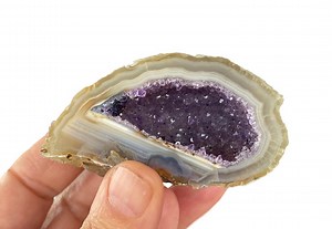 Demi-géode en améthyste et agate, minéraux cristallins naturels, Brésil (79 g) - Etsy France