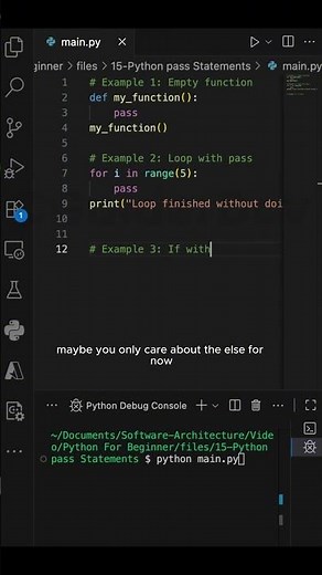Python pass Statement in a Min | Control Flow Tools | Python for beginners #coding