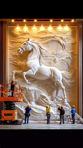 🐎 This Horse Wall Took a TEAM to Build! 😱
