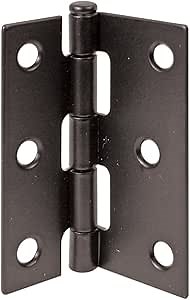 Prime-Line K 5039 Screen Door Replacement Hinges, 3 In. Long, Steel, Black (2 Pack)