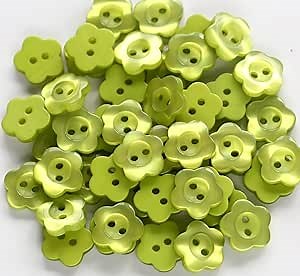 1/2 inch (12.5mm) Flower Shape Buttons for Sewing Shirts Green Resin Buttons for DIY Crafts Projects Scrapbooking Pack of 150 pcs