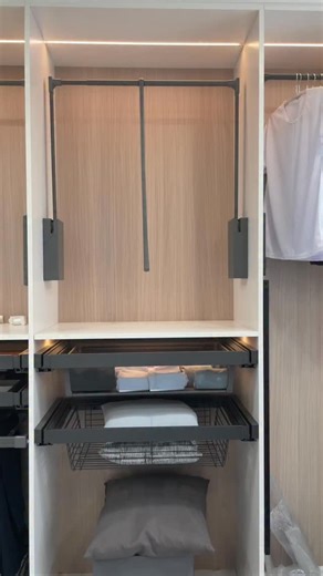 JWBclosethardware | Pull-down closet rod in daily use. Smooth movement. Easy access. Better use of upper space. A core solution for tall wardrobes.... | Instagram