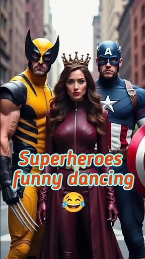 Superhero Funny Dance 😂 | Wolverine, Scarlet Witch & Captain America Dancing Video #Shorts