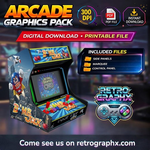 Bomb Jack Arcade Graphics Pack – Bartop Cabinet Artwork (digital Download) - Etsy