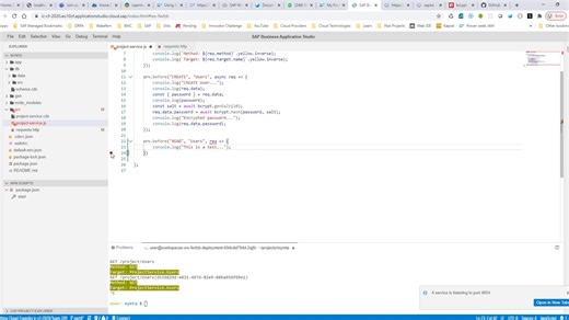 Part 5 - Cloud Application Programming Model (Custom handlers, bcrypt)
