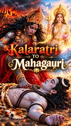 Mahakali to Mahagauri 🙏 Navadurga | Navratri Day 8 | Devine Transformation #shorts