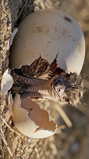 “Baby Ostrich Hatching for the First Time 🐣 | Nature’s Biggest Egg Miracle! #shorts”