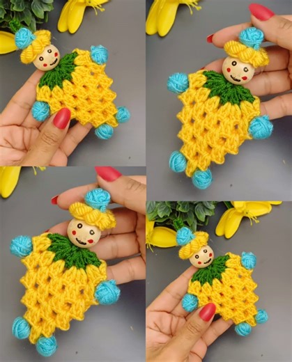 27K views · 161 reactions | Very easy crochet cute yellow strawberry keychain (PART 1 | Knitter | Facebook