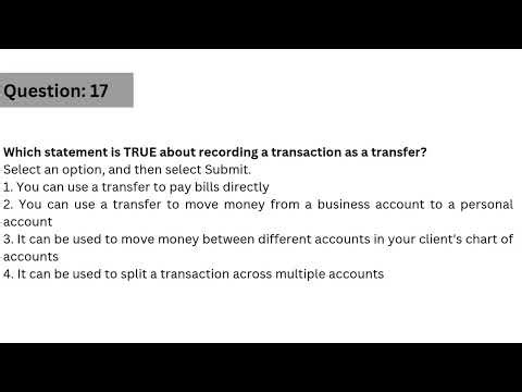 Which statement is TRUE about recording a transaction as a transfer?