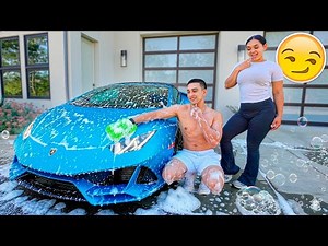 WASHING MY LAMBORGHINI SHIRTLESS *Got Crazy*