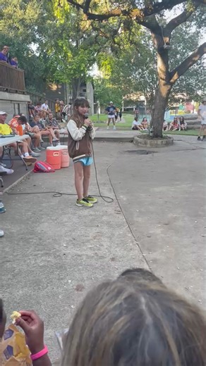 Inspired by a performance of the “Alphabet Rap” by, Danielle Radcliffe on a late night show, Hope decided to bust it out at a Talent Show at Tennis Summer Camp. She made it to “J” ! She Hope’s to make it all the way to “Z”by the time she returns in July. (Yes my crazy kid is wearing a jacket.) | April Ancira Thompson