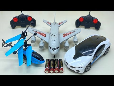 Radio Control RC Flying Helicopter with Rechargeable RC Light Car and Airplane Unboxing & Testing 😍