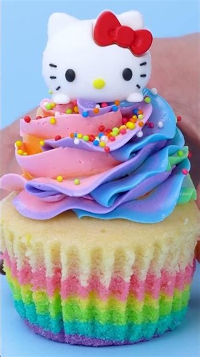 Elegant Rainbow Cupcake #shorts #dessertlover #cake