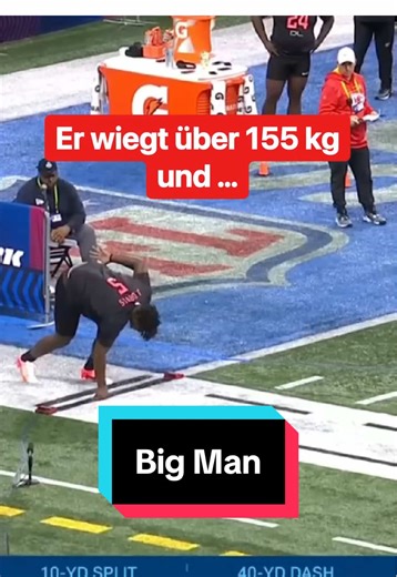 Wenn der mit knapp 28 km/h auf dich zukommt, dann gute Nacht! 😬 Jordan Davis, jetzt Defensive Tackle bei den @Philadelphia Eagles, war 2022 schneller als die meisten Quarterbacks beim Combine. Nur ein Quarterback war flinker. #nfl #nflcombine #manuelneuer