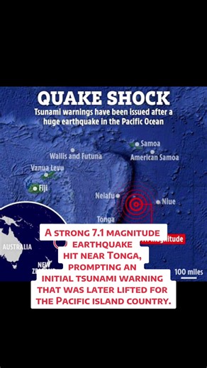 A strong 7.1 magnitude earthquake hit near Tonga, prompting an initial tsunami warning that was later lifted for the Pacific island country.#earthquake #tonga #taunami #breakingnews