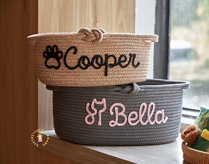 Custom Pet Toy Storage Basket, Puppy Toy Box, Custom Pet Gift, Pet Name Basket, Cozy Bed for Small Pets, Pet Lover, Gifts for Pets Friends - Etsy