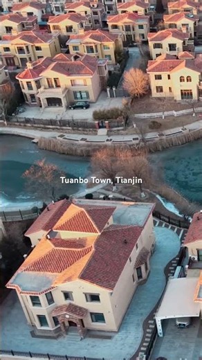 这个中国小镇冬天和夏天判若两人 #天津 #航拍风景Warm vs snowing summer comeback after winter local small town in China