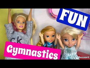 Elsa & Anna’s Gymnastics Fun with Coach Barbie! 🎀 🤸‍♀️