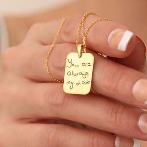 Personalized Handwriting Necklace: Gold Filled Memorial Jewelry - Etsy