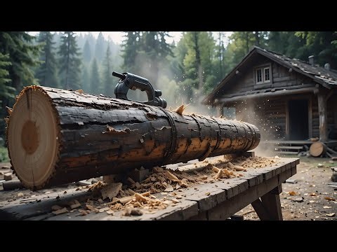 Modern Log Cutting Machine in Action | Extreme Wood Milling Process in the USA