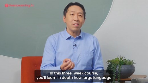 Artificial intelligence innovator and Coursera co-founder Andrew Ng is back with another course – Generative AI with Large Language Models – built by DeepLearning.AI in collaboration with AWS! Learn how to understand the Large Language Model-based generative AI lifecycle, choose the right LLM, optimize training for your task, and more. Enroll now! https://bit.ly/3pzp1rP #onlinelearning #largelanguagemodels #generativeai | Coursera