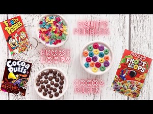 Polymer Clay Breakfast Cereal Tutorial - Froot Loops, Fruity Pebbles and Cocoa Puffs