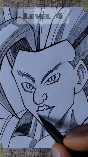 How to Draw Beast Gohan's Face in different levels 👀 #shorts