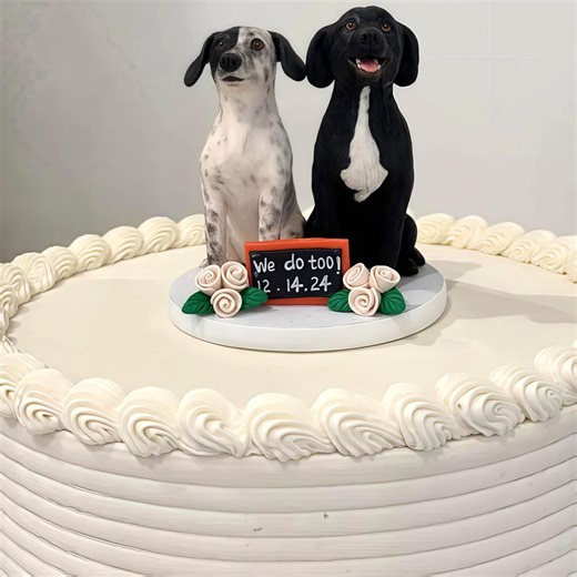 Personalized Dog Wedding Cake Topper, Custom Pet Polymer Clay Figurines - Etsy