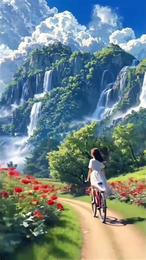 Skating Through a Dream World। 😂😂❤️❤️ #Aesthetic #Nature #Relaxing #Animation #DreamWorld