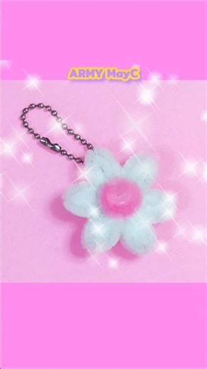 How to make pretty Flower Keychain using fuzzy wire🌼 #creative #handmade #DIY #tutorial #ARMYMayC
