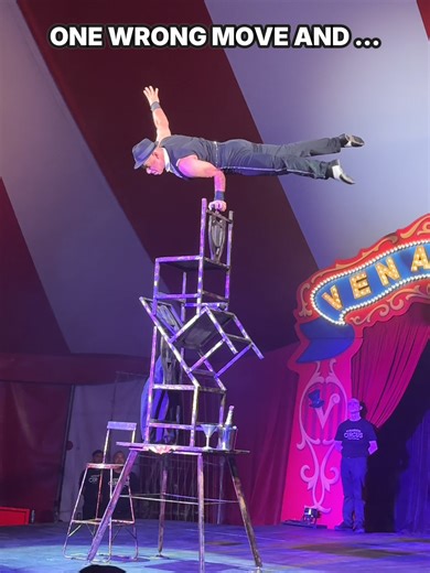 Stack the chairs. Climb higher. Do not look down. Rokardy Rodriguez balancing like this is normal. 😳🎪 Catch it live: https://venardoscircus.com/tickets #circus #venardoscircus #liveyourcircusdream